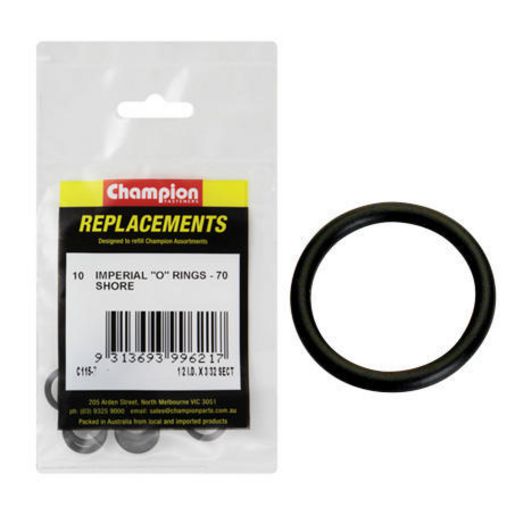 Champion Fasteners O Ring Nitrile Rubber 70 Shore 1/2in x 3/32in Refill Pack C115-7