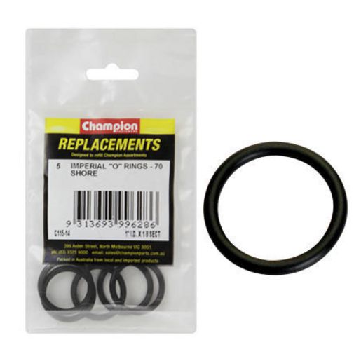 Champion Fasteners O Ring Nitrile Rubber 70 Shore 1in x 1/8in Refill Pack C115-14