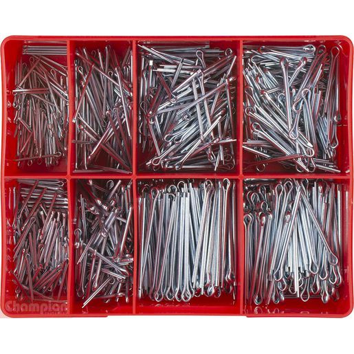 Champion Split Pin Cotter Assortment Pack Metric/Imperial 8 Sizes 800Pk CA1152
