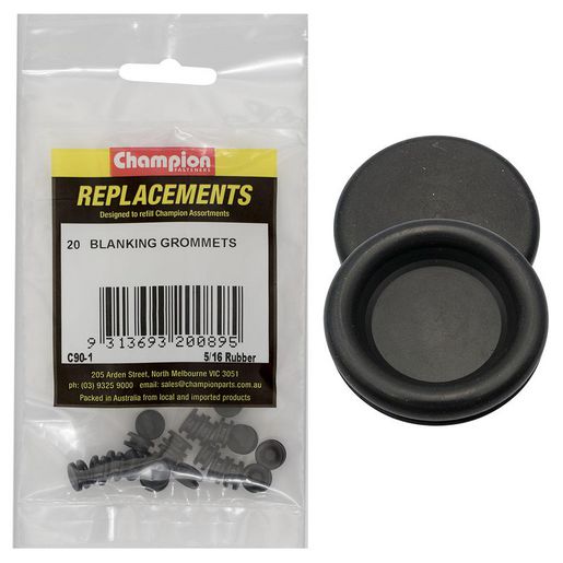 Champion Fasteners Grommet Blanking Nitrile Rubber 8mm Refill Pack C90-1