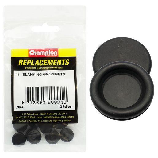 Champion Fasteners Grommet Blanking Nitrile Rubber 12mm Refill Pack C90-3