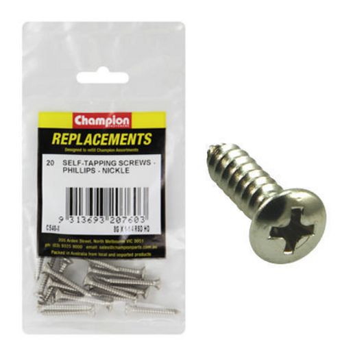 Champion Fasteners Self Tapper Screw Rsd Phillips 4.2 x 32mm Nickel Plated C540-8