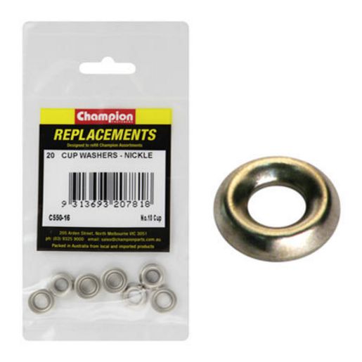 Champion Fasteners Washer Cup Steel 4.8mm Nickel Plated C550-16