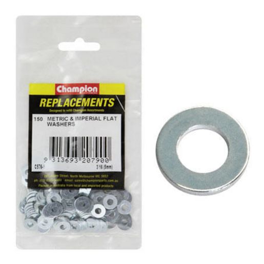 Champion Fasteners Washer Flat Steel 3/16in x 7/16in x 20G Zinc Plated C576-1