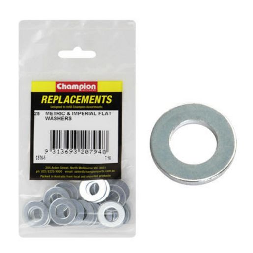 Champion Flat Steel Washer 7/16″ x 7/8″ x 16G 25Pk C576-5