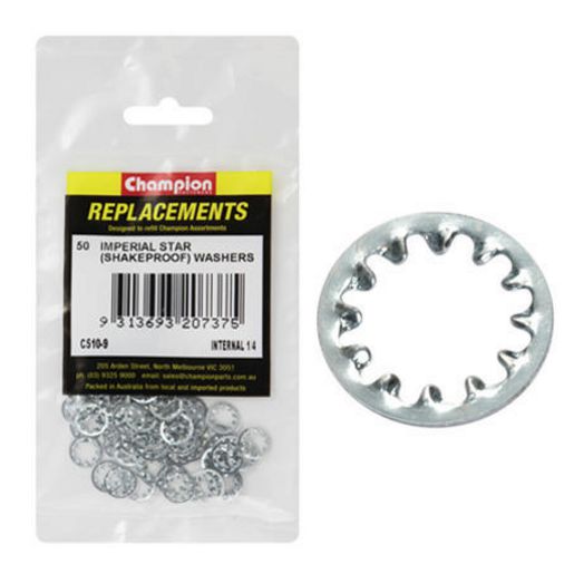 Champion Fasteners Washer Shakeproof Internal 1/4in Zinc Plated C510-9