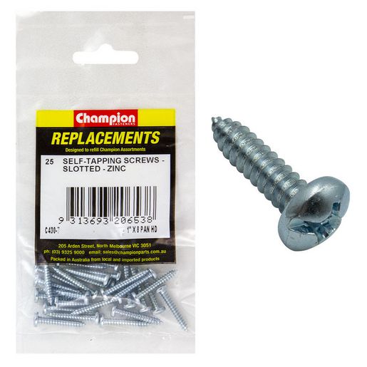 Champion Fasteners Self Tapper Screw Pan Combo 4.2 x 25mm Zinc Plated C430-7