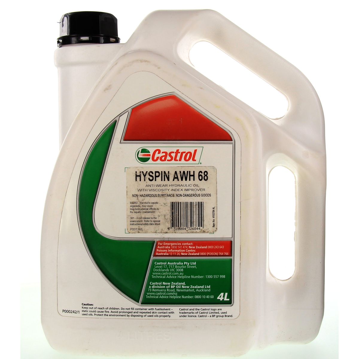 Castrol HYSPIN ISO 68 AWH Hydraulic Fluid 4L 4103704