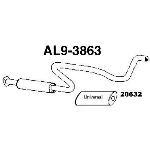 Walker Exhaust Muffler-Centre (Use M8420) AL9-3863