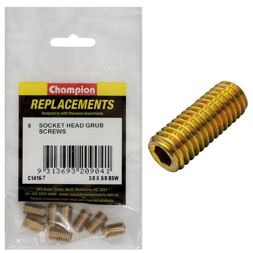 Champion Fasteners Grub Screw Socket Head BSW 3/8in x 5/8in Refill Pack C1416-7