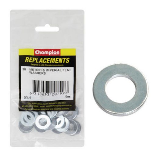 Champion Flat Steel Washer M10 x 21 x 1.6mm 30Pk C576-10