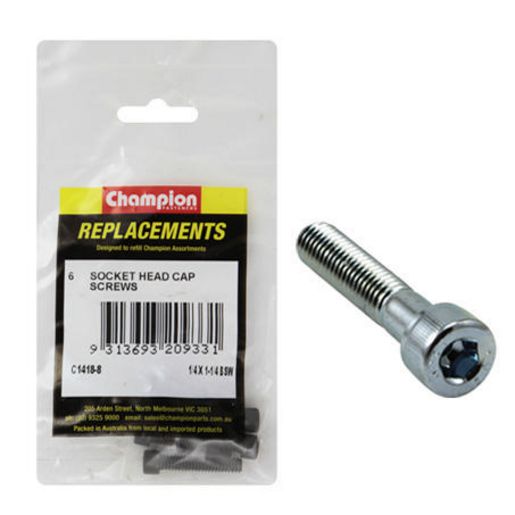 Champion Fasteners Socket Head Cap Screw High Tensile BSW 1/4in x 1 1/4in Zinc Plated C1418-8