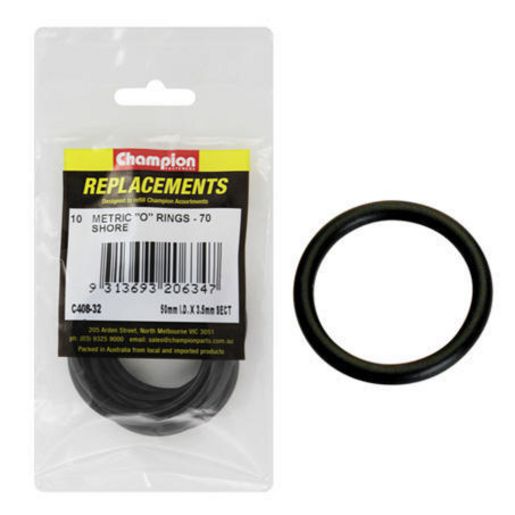 Champion Fasteners O Ring Nitrile Rubber 70 Shore 50mm X 3.5mm Refill Pack C408-32