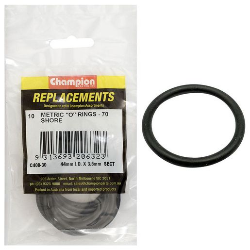 Champion Fasteners O Ring Nitrile Rubber 70 Shore 44mm x 3.5mm Refill Pack C408-30