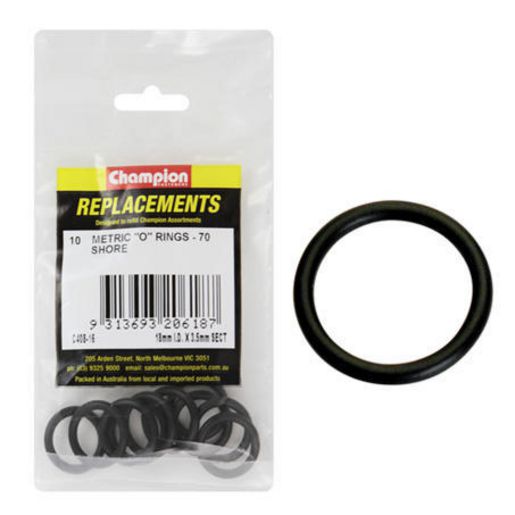 Champion Fasteners O Ring Nitrile Rubber 70 Shore 18mm x 3.5mm Refill Pack C408-16