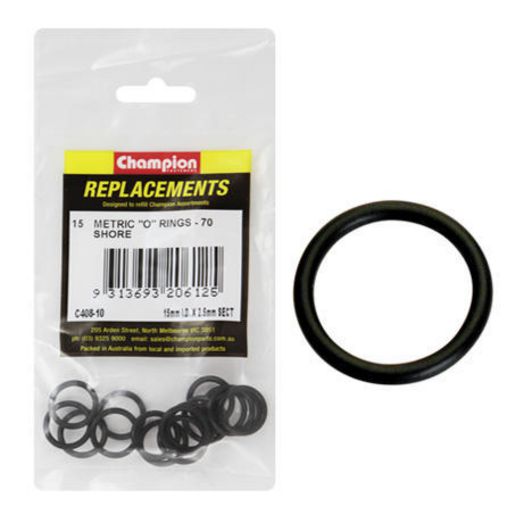 Champion Fasteners O Ring Nitrile Rubber 70 Shore 15mm x 2.5mm Refill Pack C408-10