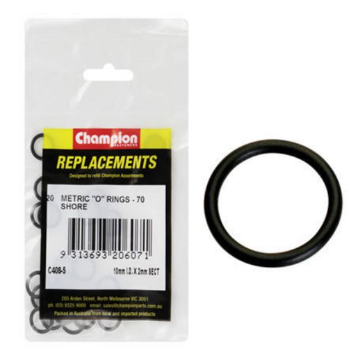 Champion Fasteners O Ring Nitrile Rubber 70 Shore 10mm x 2mm Refill Pack C408-5