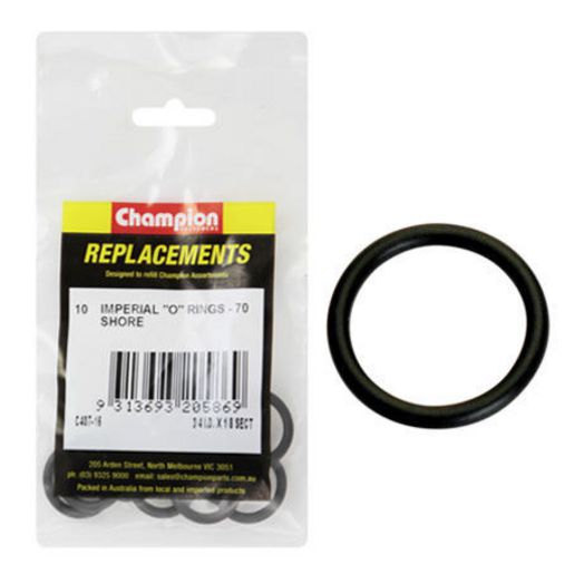 Champion Fasteners O Ring Nitrile Rubber 70 Shore 3/4in x 1/8in Black C407-16