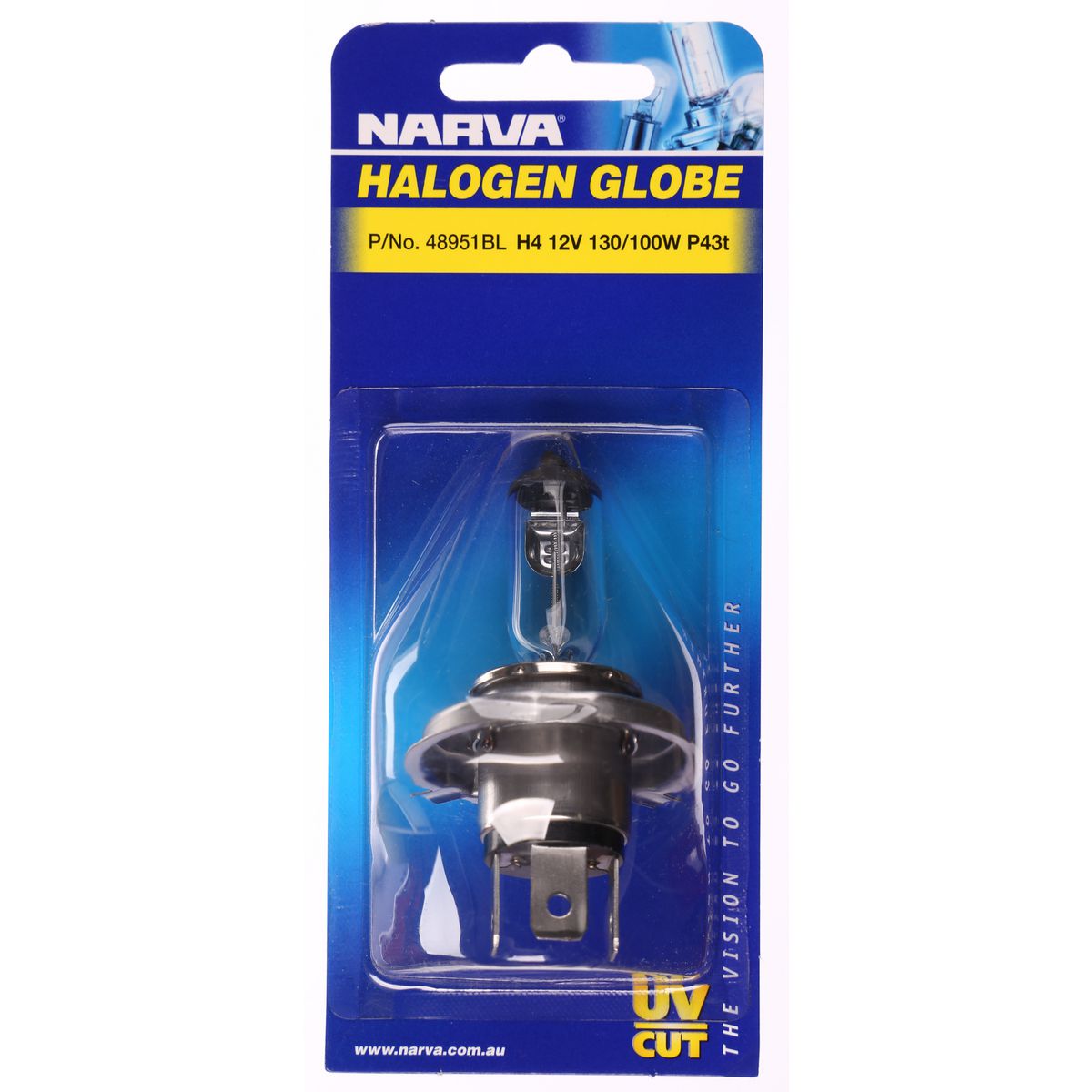 Narva P43T Halogen Headlight Globe 12V 130/100W Blister 48951BL