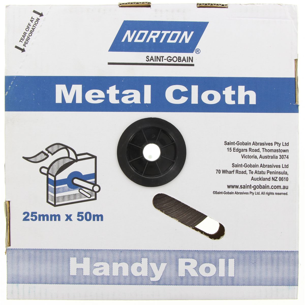 Norton Cloth Roll Metal 25mmX 50M 240 Grit  66623320818