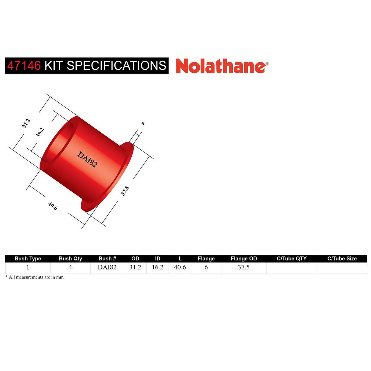Nolathane Spring Shackle Bush Kit 47146