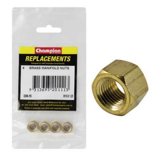 Champion Fasteners Manifold Nut Brass M10 x 1.25mm C95-15