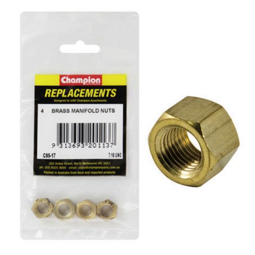 Champion Fasteners Manifold Nut Brass 7/16In Unc C95-17