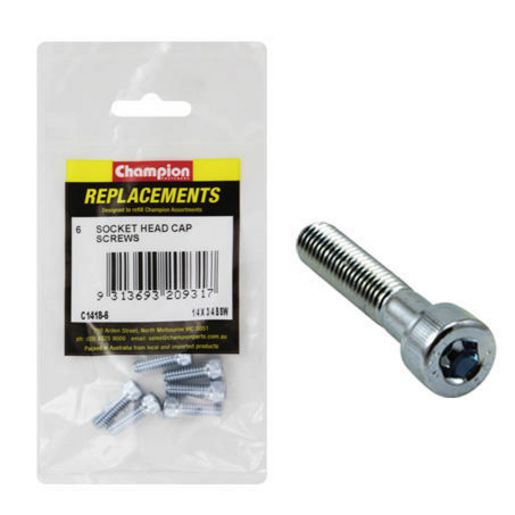 Champion Fasteners Socket Head Cap Screw High Tensile BSW 1/4in x 3/4in Zinc Plated C1418-6