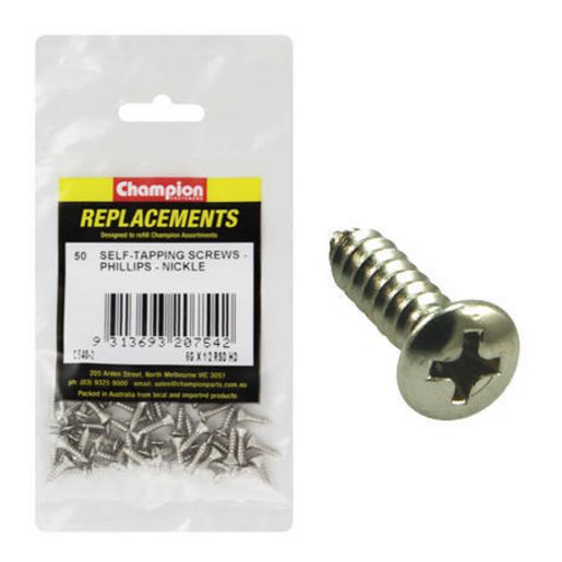 Champion Screw Self Tapp Raised Head Phillips 3.5 x 13mm 50Pk C540-2