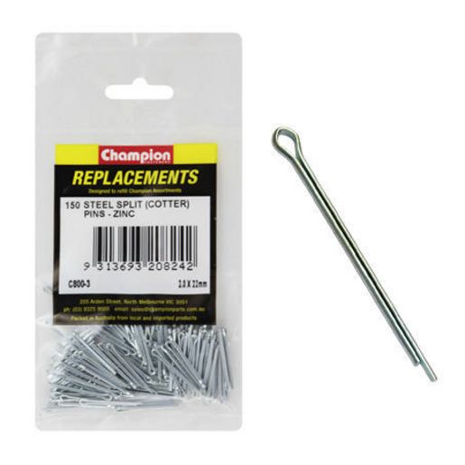 Champion Fasteners Split Pin 2.0 x 22mm Zinc Plated Refill Pack C800-3