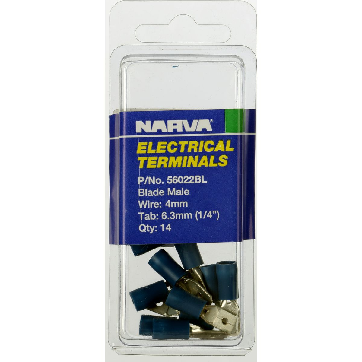 Narva Terminal Male Blade 4mm Blue 56022BL
