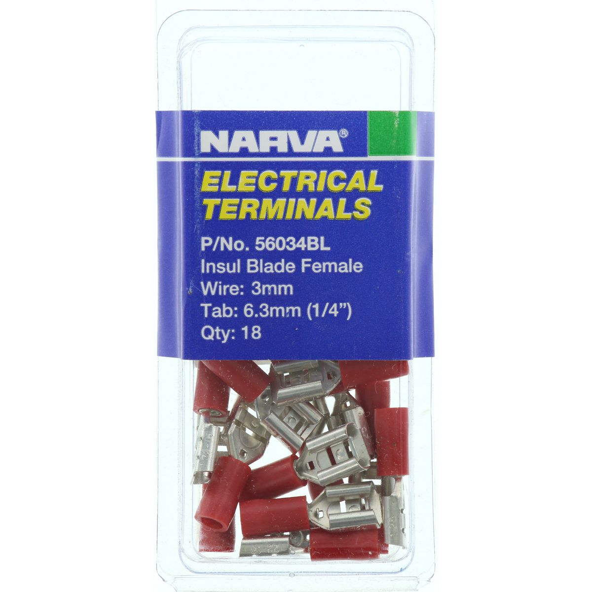 Narva Terminal Female Blade 2.5mm - 3mm Red N 56034BL