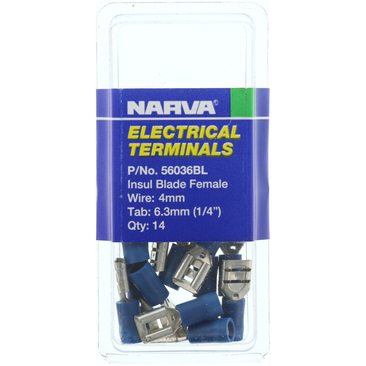 Narva Terminal Female Blade 4mm Blue 56036BL