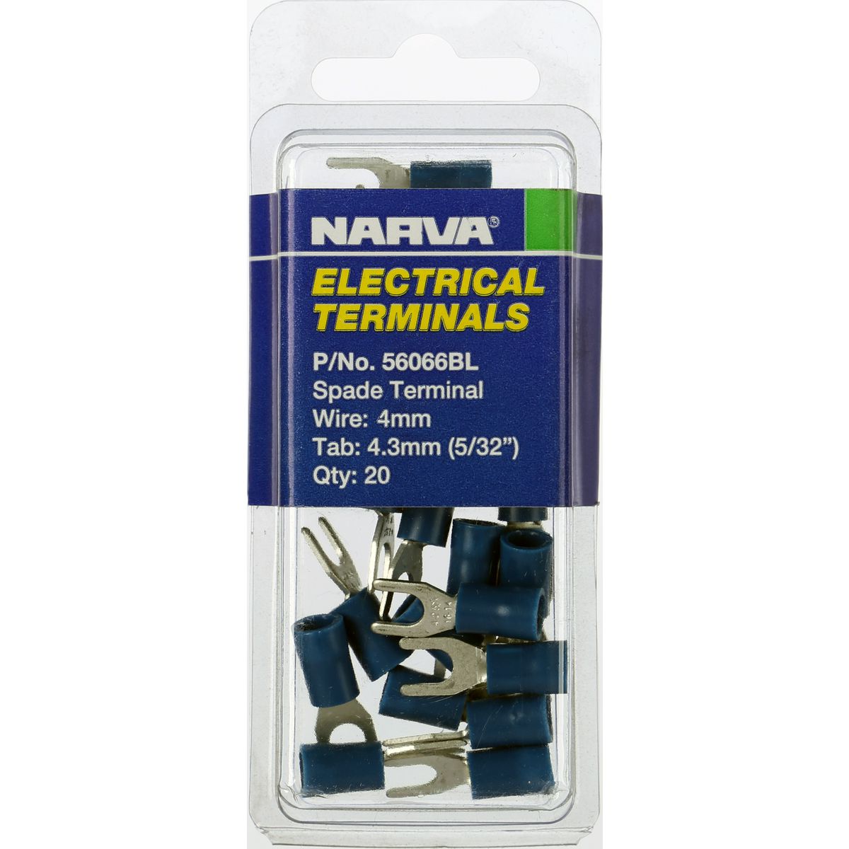 Narva Terminal Spade 4mm Blue 56066BL