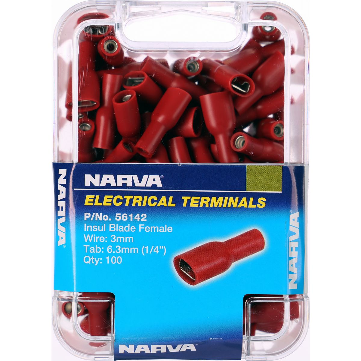 Narva Terminal Female Blade Red 6.3mm (100Pk) 56142