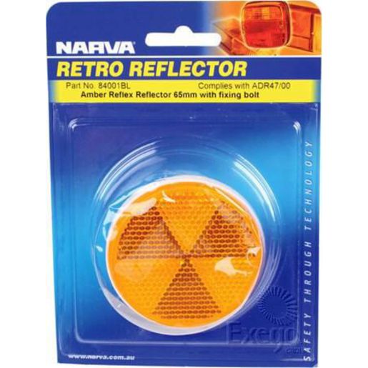 Narva Reflector 65mm Amber Fixed Bolt 84001BL