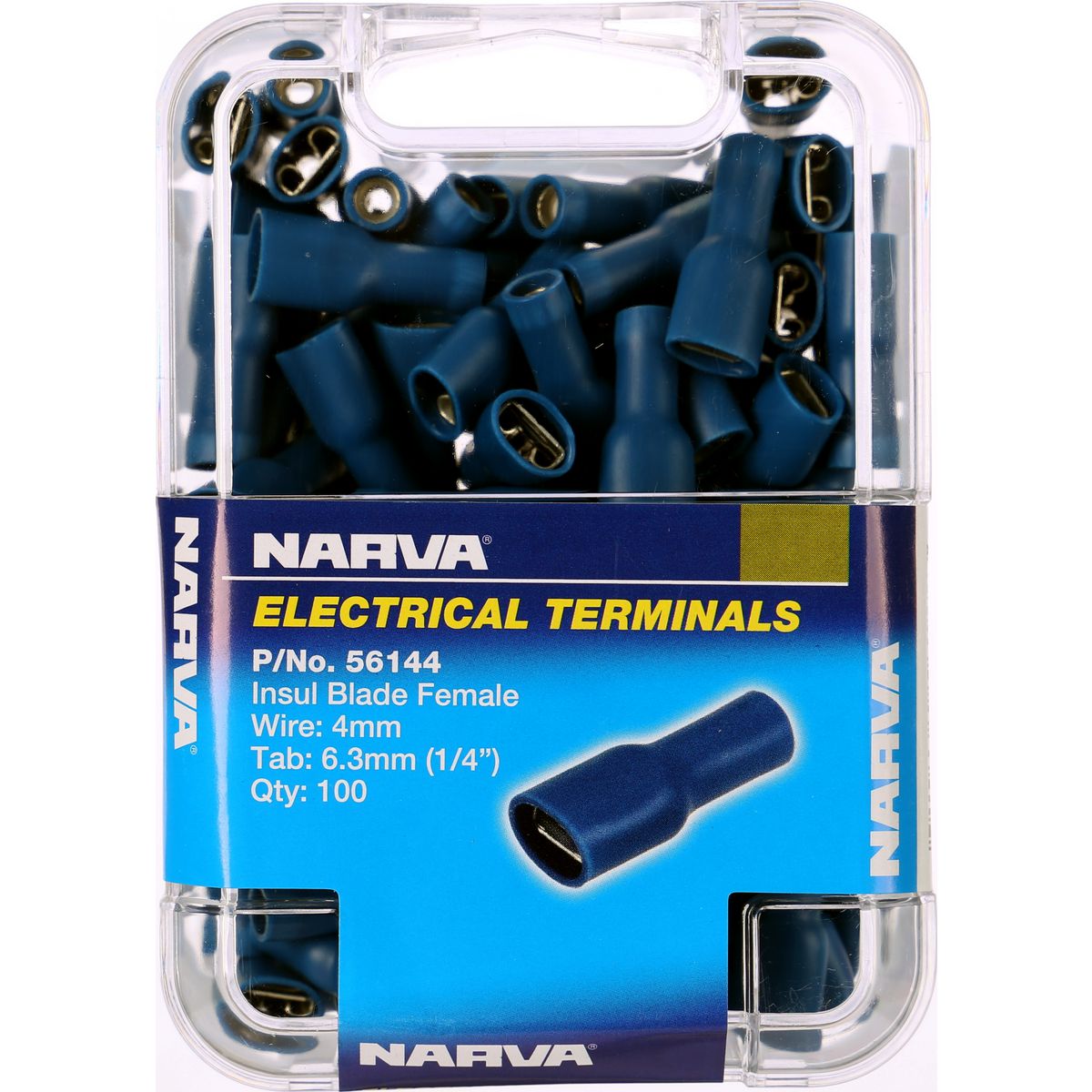 Narva Terminal Female Blade Blue 6.3mm (100Pk) 56144