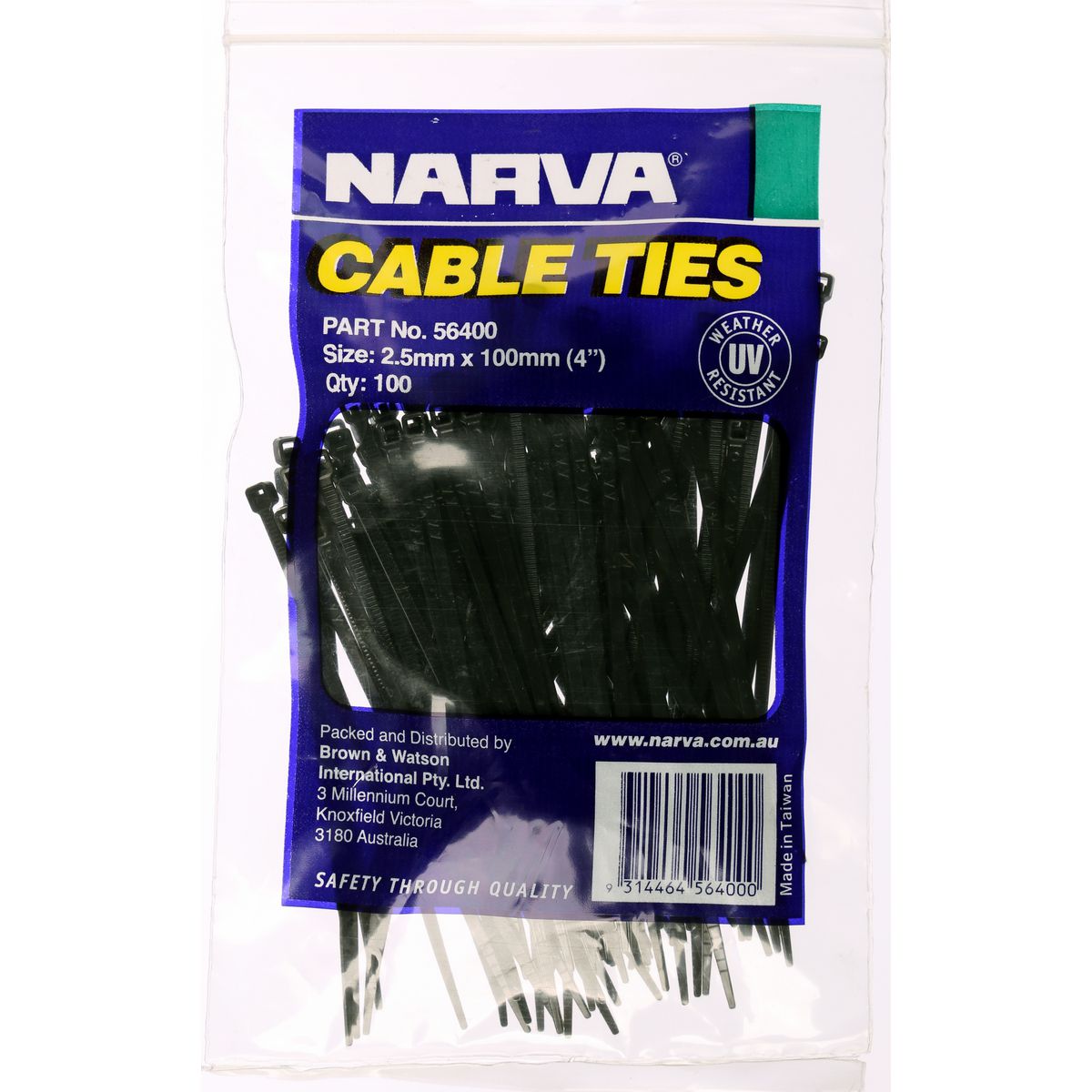 Narva Cable Tie 2.5x100mm (100Pk) 56400