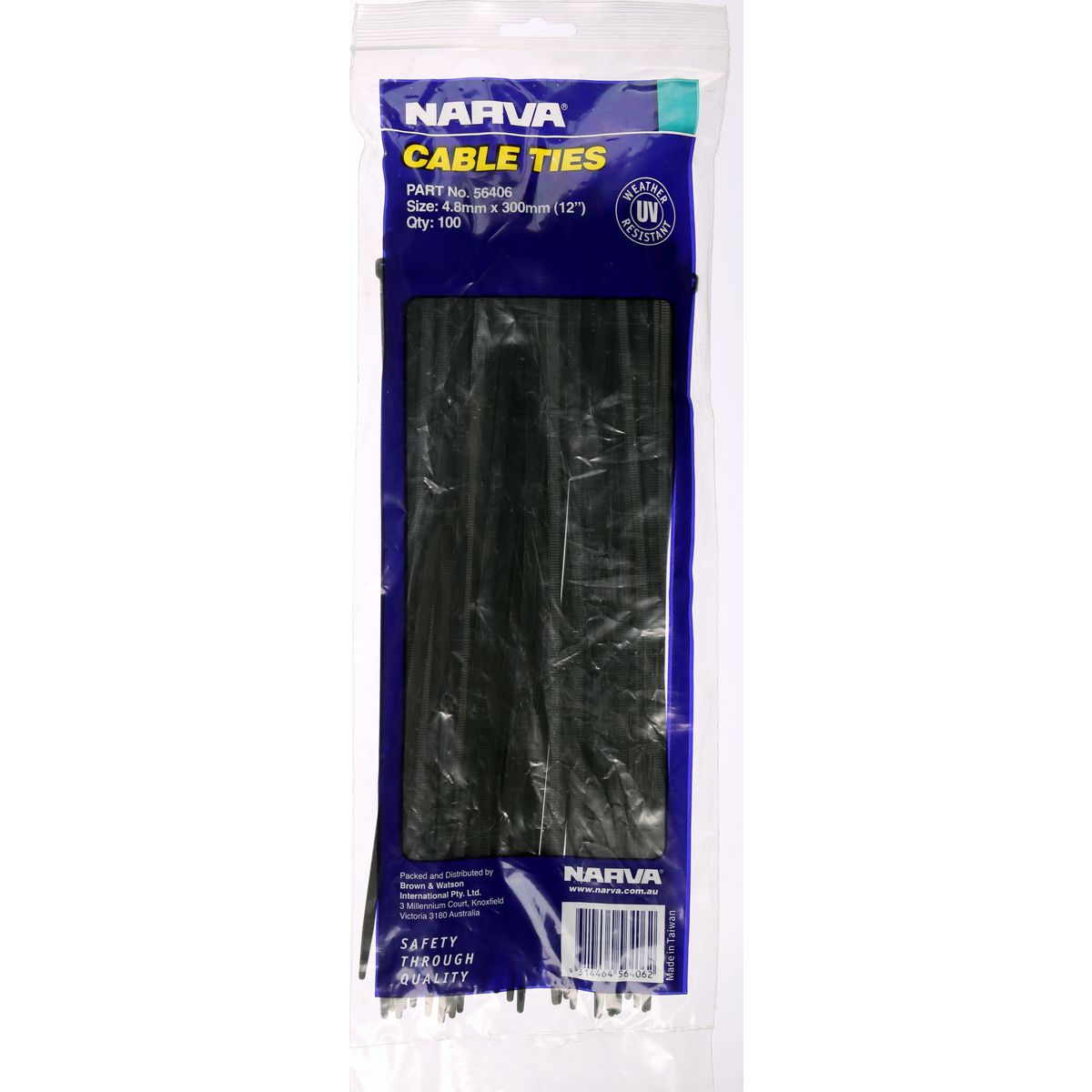 Narva Cable Tie 4.8x300mm (100Pk) 56406