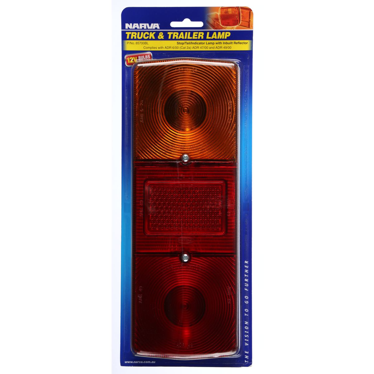 Narva Trailer Light Combination w/ Reflector Red/Amber 85700BL