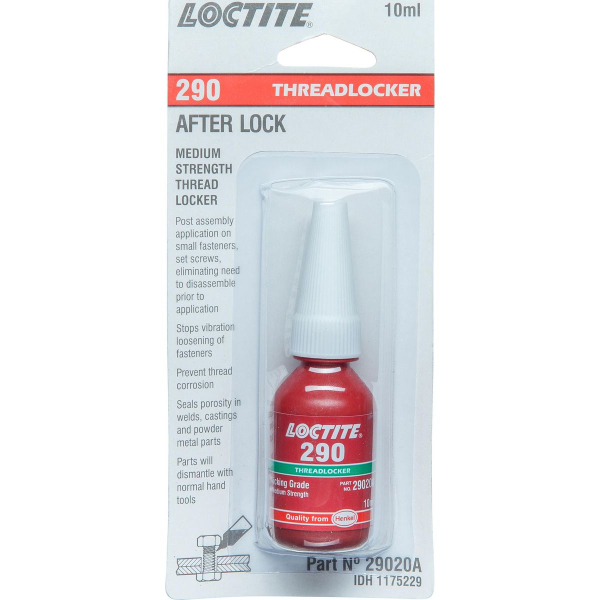 Loctite 290 Threadlocker Medium Strength 10ml 29020A