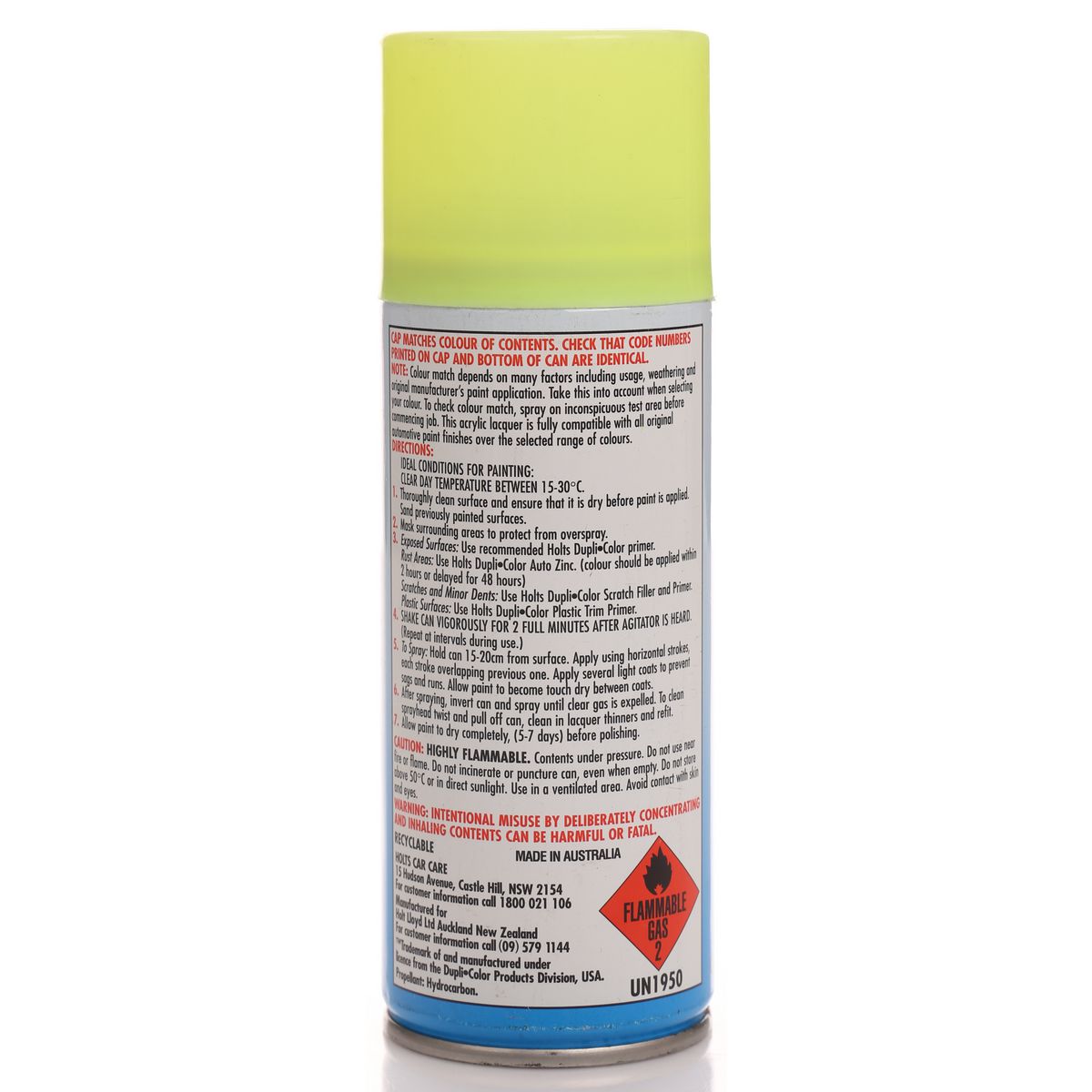 Dupli-Color Automotive Spray Paint Fluoro Yellow 150g DS122