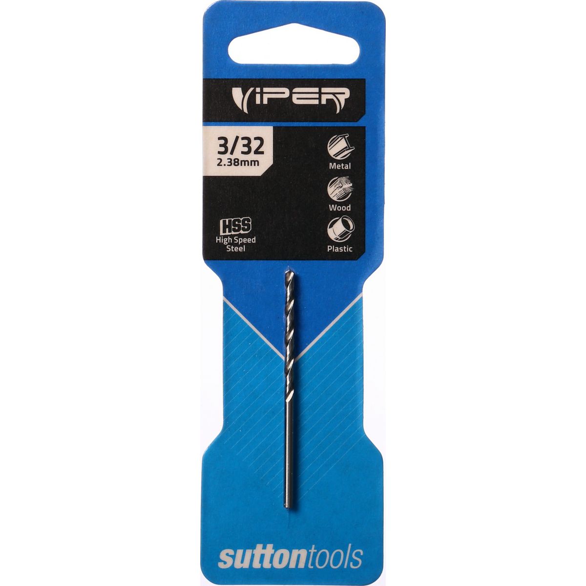 Sutton Jobber Drill Bit Viper HSS 3/32in. Dia 32mm L2 57mm L1 D1050238