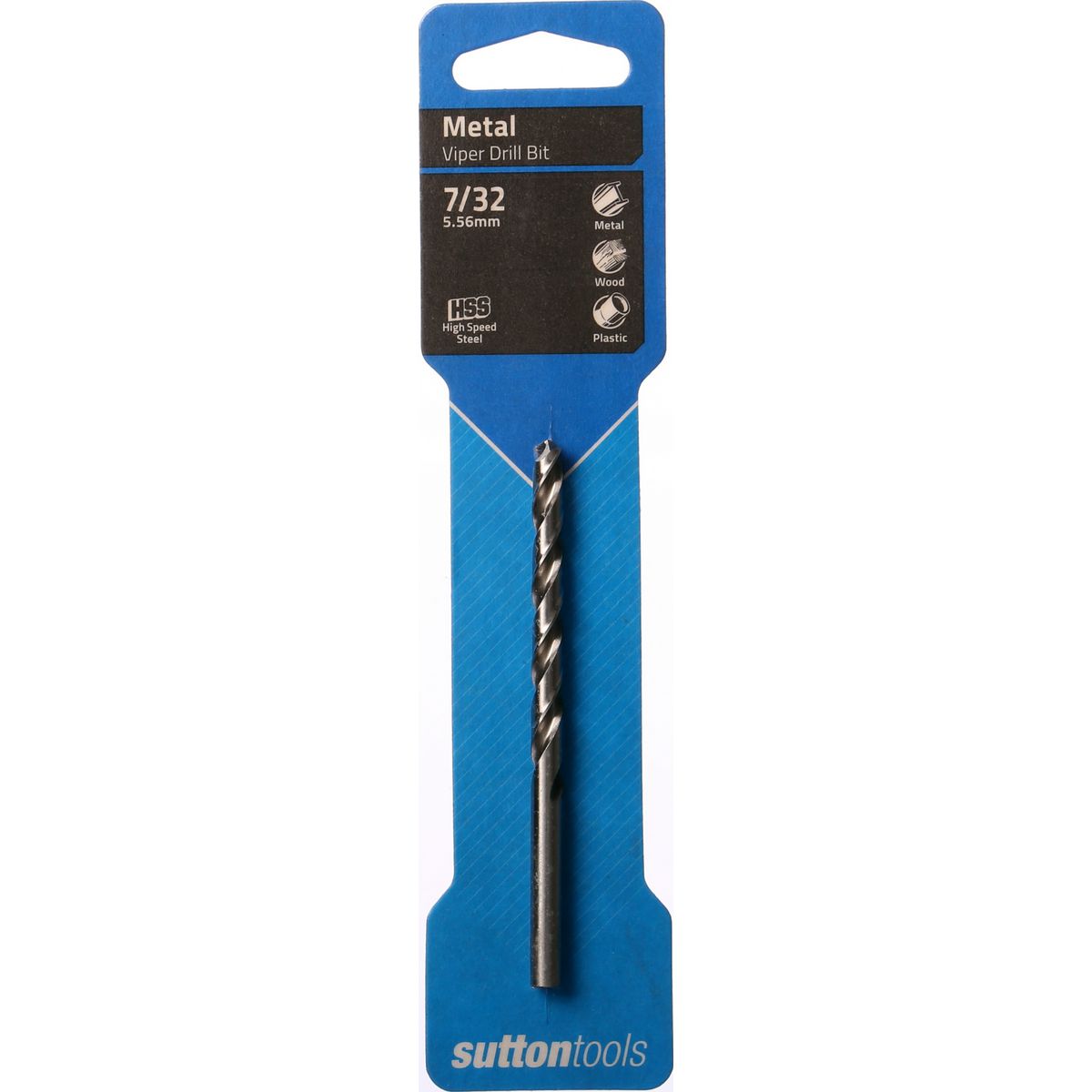 Sutton Jobber Drill Bit Viper HSS 7/32in. Dia 64mm L2 95mm L1 D1050556