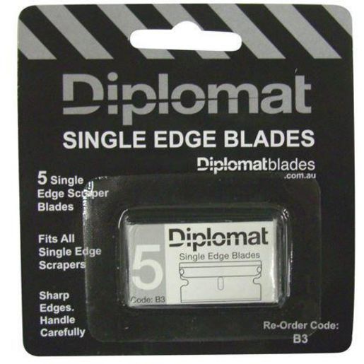 Diplomat Carbon Steel W/Aluminium Single Edge Blades 0.009in. Thick (Pack of 5) 38x19x0.22mm B03