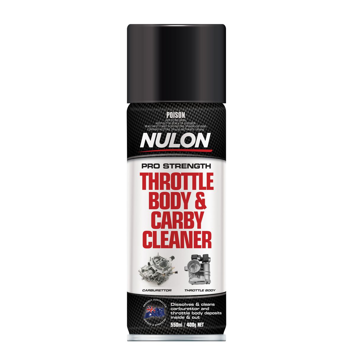 Nulon Pro-Strength Throttle Body & Carby Cleaner Aerosol Spray 400g CARB-400