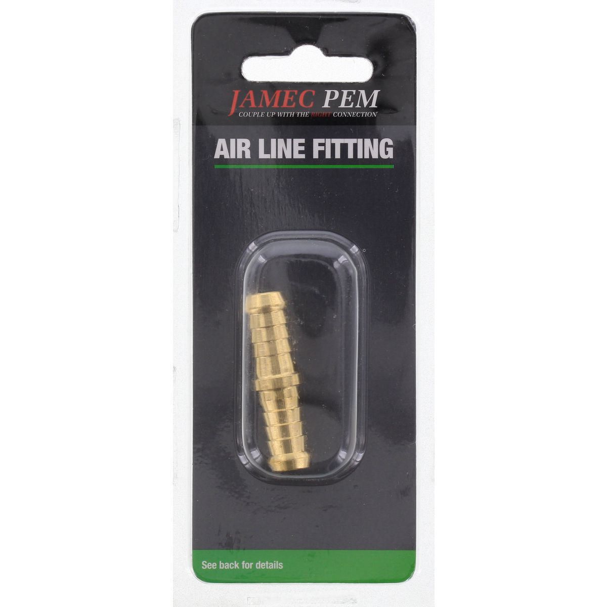 Jamec Pem Tailpiece-Air Dbl End 3/8 Barb 27.1283BL