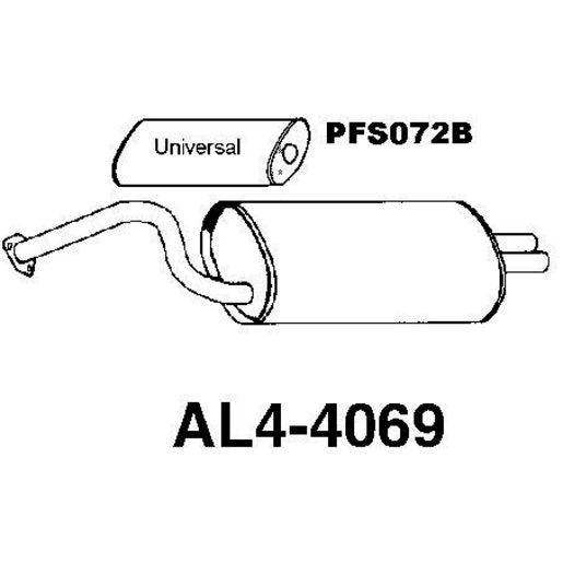 Walker Exhaust Muffler-Exhaust (Use M5615) AL4-4069