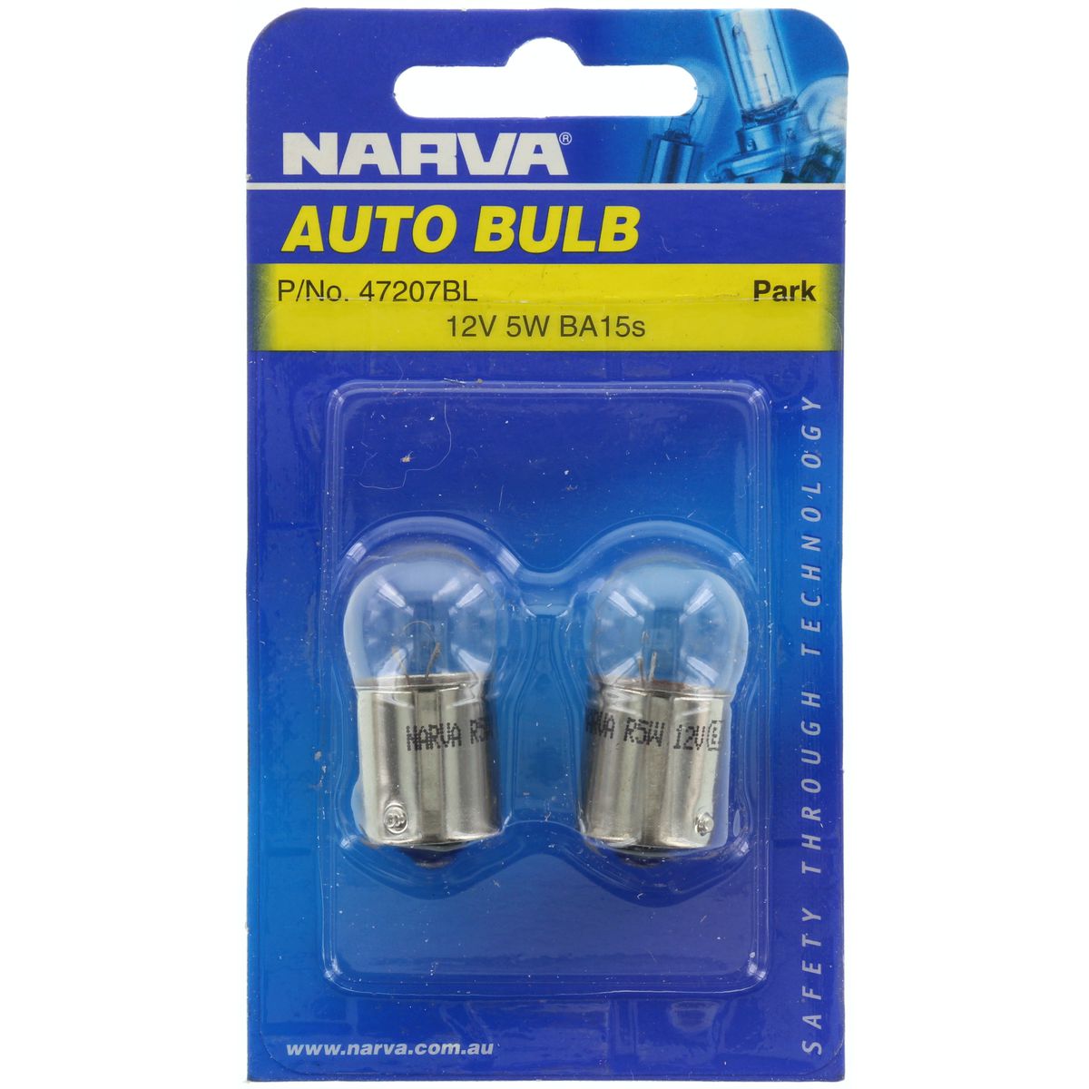 Narva Incandescent Globe 12V 5W BA15S (2Pk Blister) 47207BL