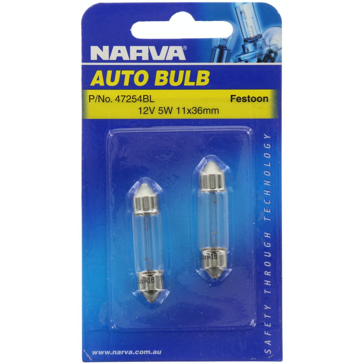 Narva Globes Festoon 12V 5W 2 Pack 47254BL